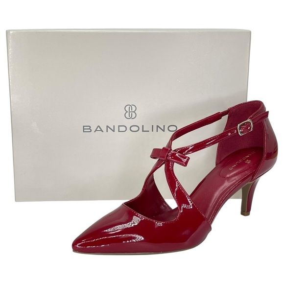Bandolino Zeffer3 Red Patent Leather Womens Heels Size 8.5M - Picture 14 of 14